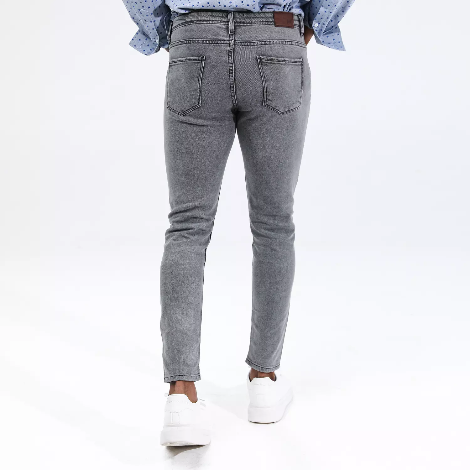 Plain Grey Jeans Slim Fit  2