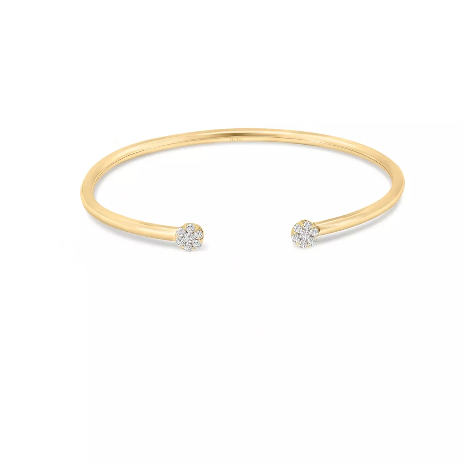 Diamond Flowers Open Bangle - B11 hover image