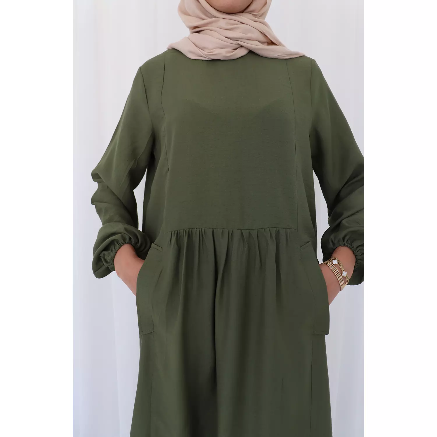 Olive Flowy Dress 9