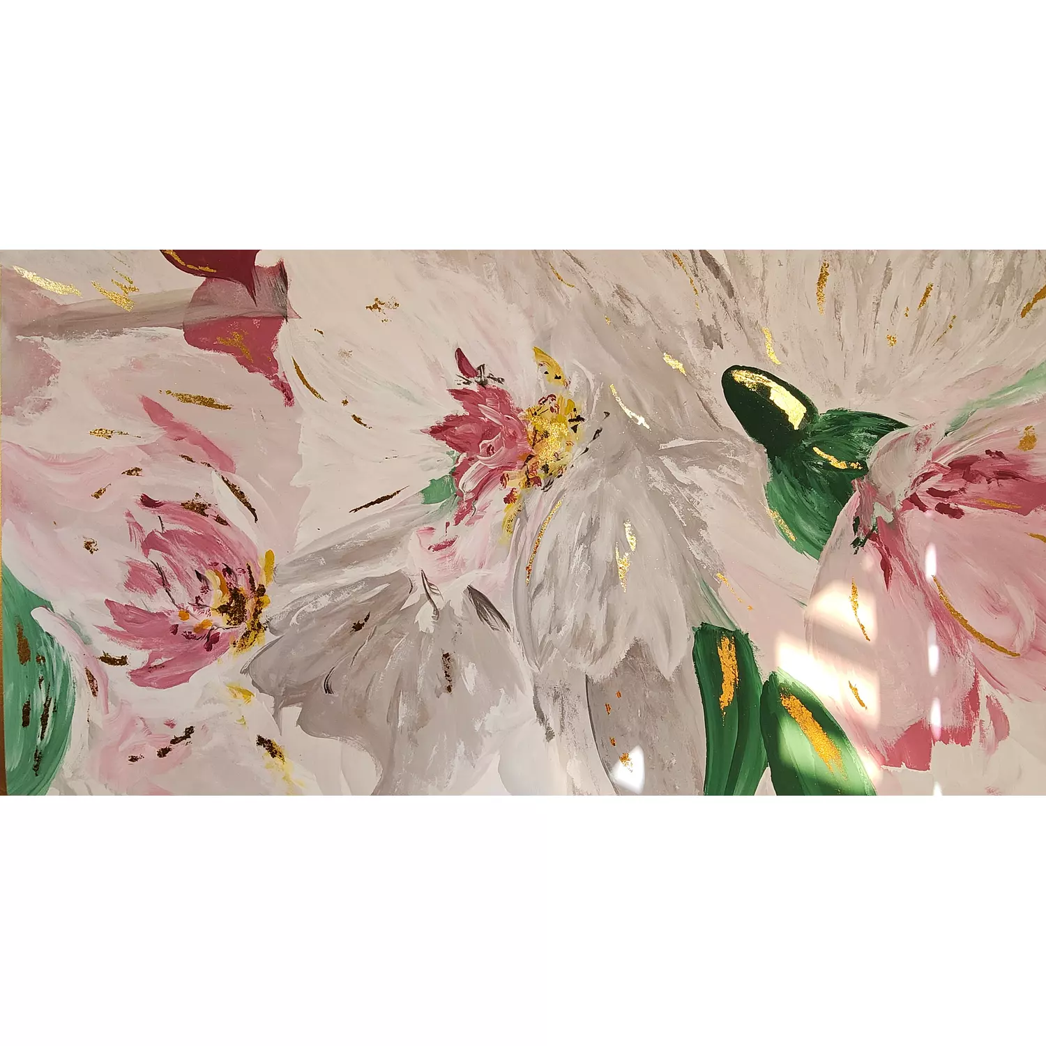 "Enchanted Blooms: Pink & Green Harmony" 100*100cm / 150*60cm-2nd-img