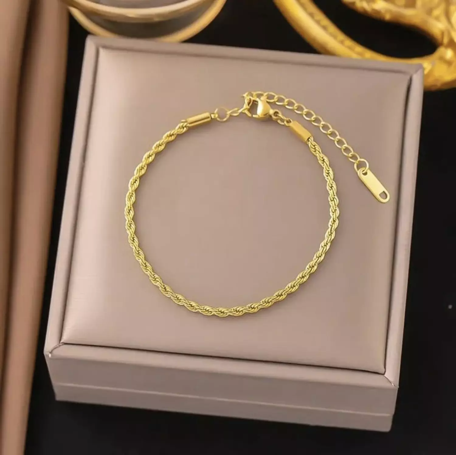 Twisted Gold Stainless Anklet 2