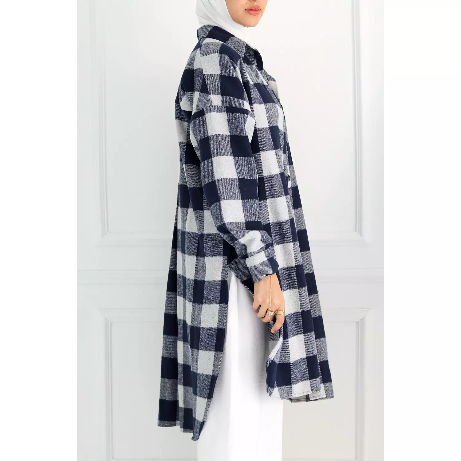 Blue Checkered Oversize Shirt 7