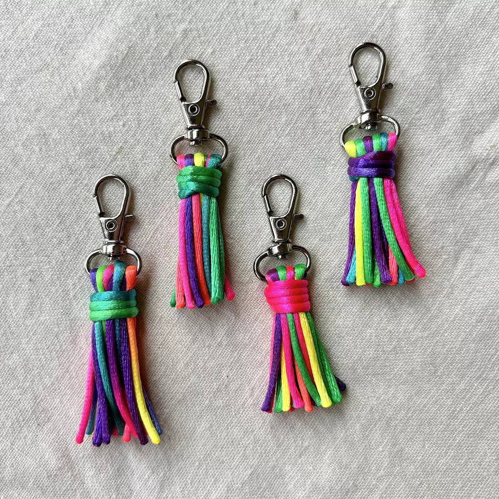 Neon Tassel Keychain Hook