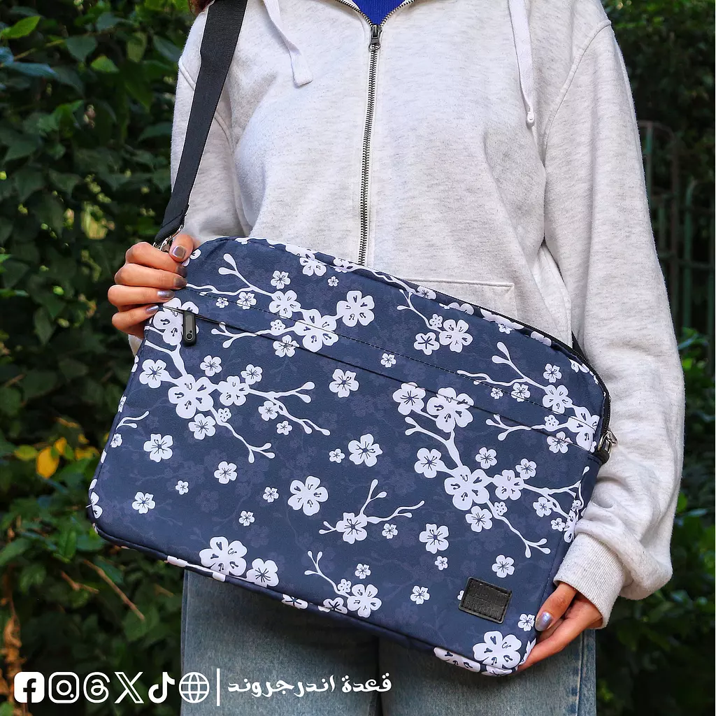 Navy Flowers Laptop Sleeve