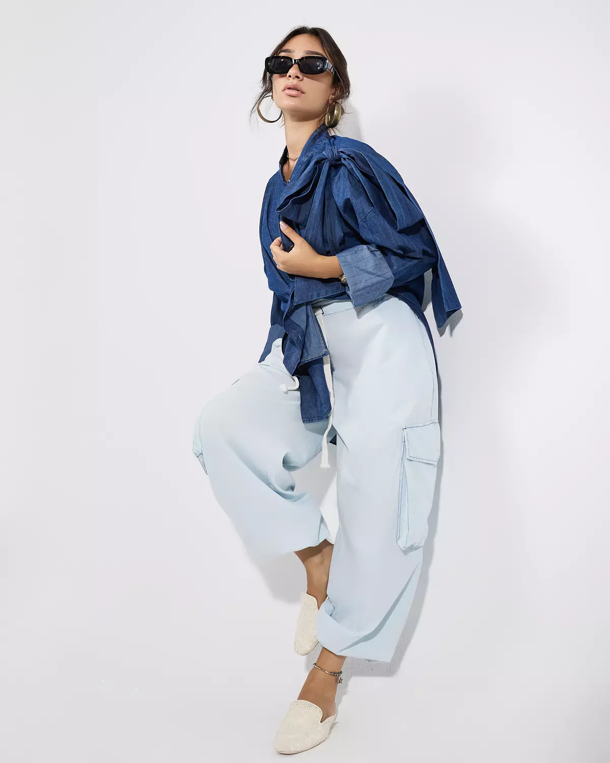 Bow Denim Shirt hover image