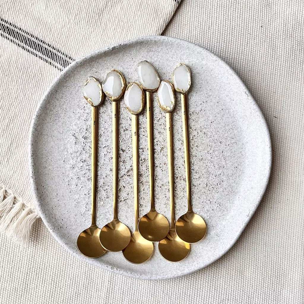 Long Gold Teaspoons set