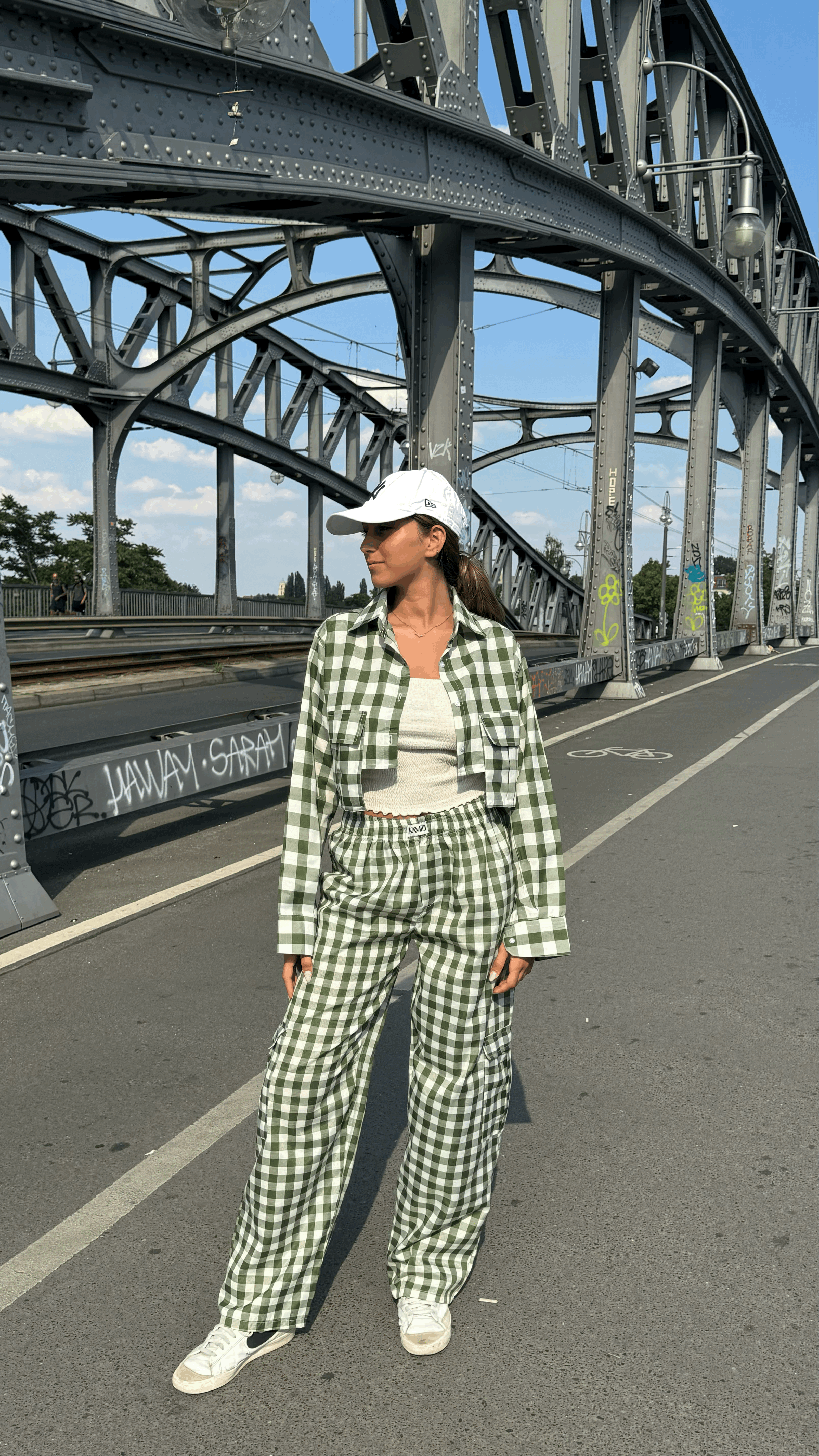 Green gingham shirt   1