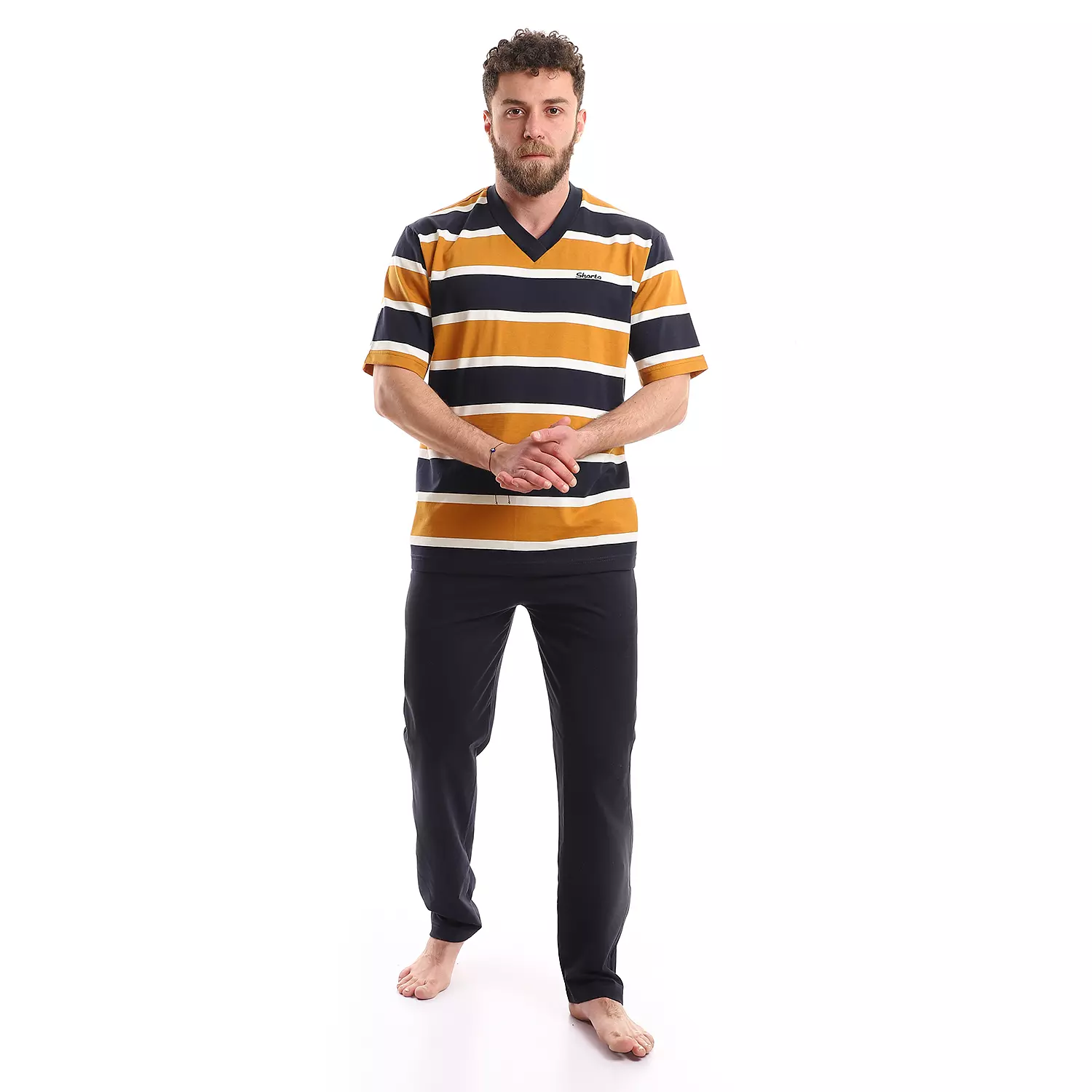 Men Striped Training -2235-Orange hover image