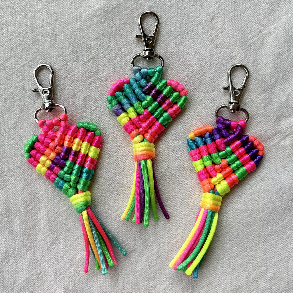 Neon Heart Keychain Hook