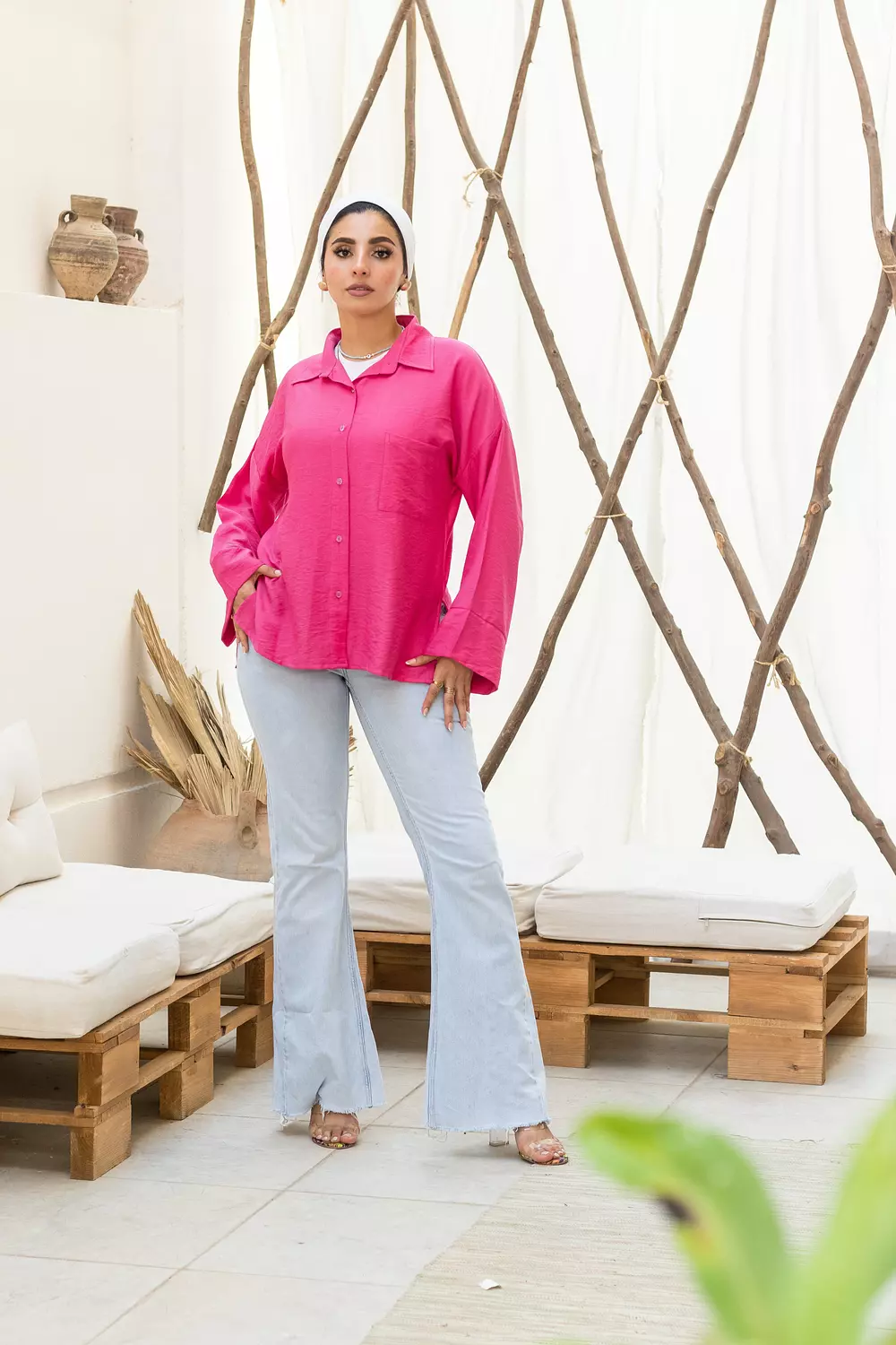 Fuchsia Linen Blouse 4