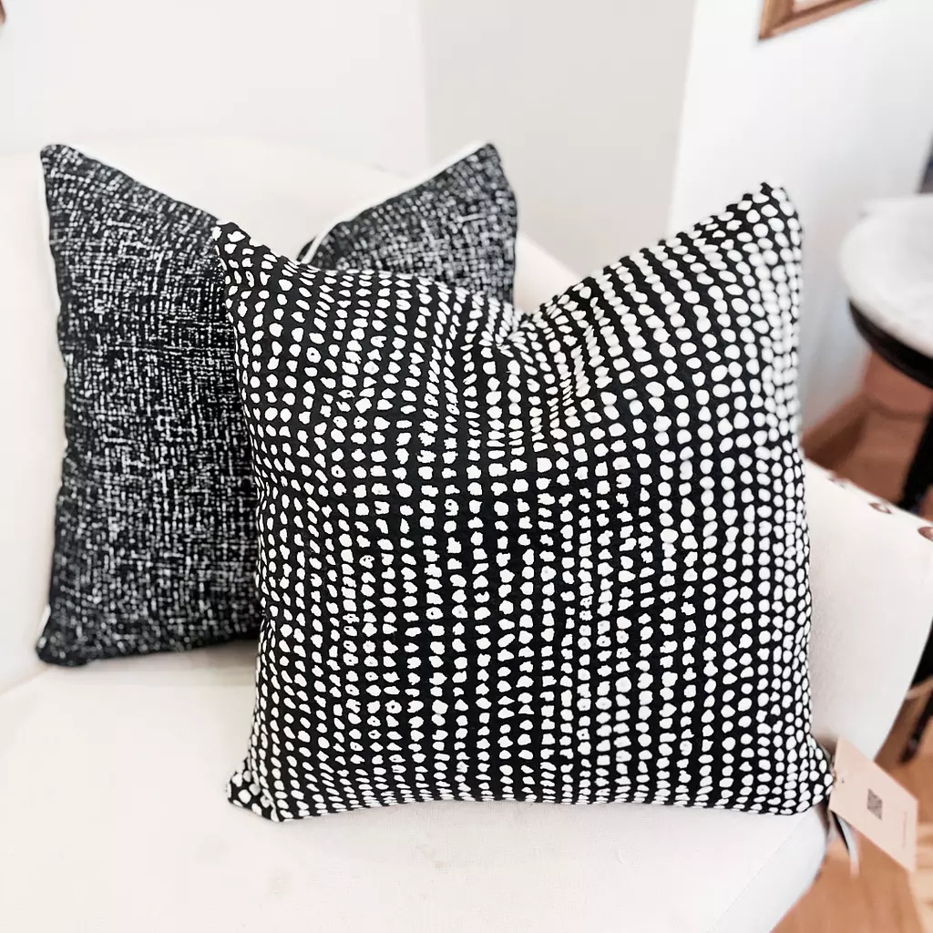 Black Ivory modern piped cushions