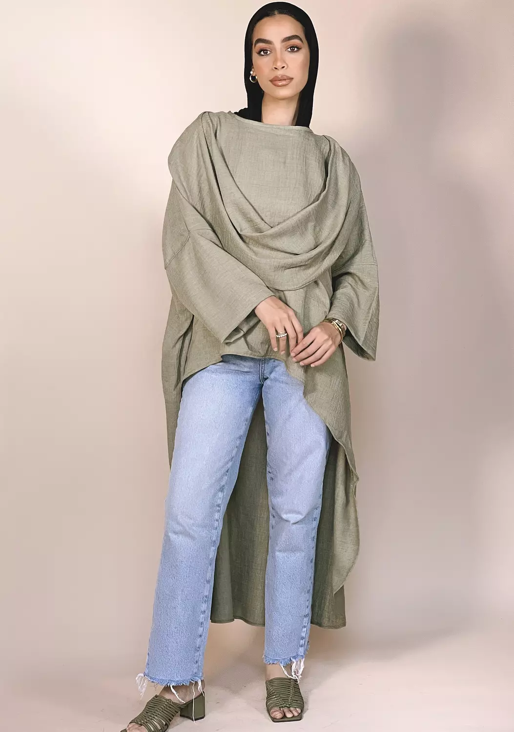 Olive Drape Tunic 1