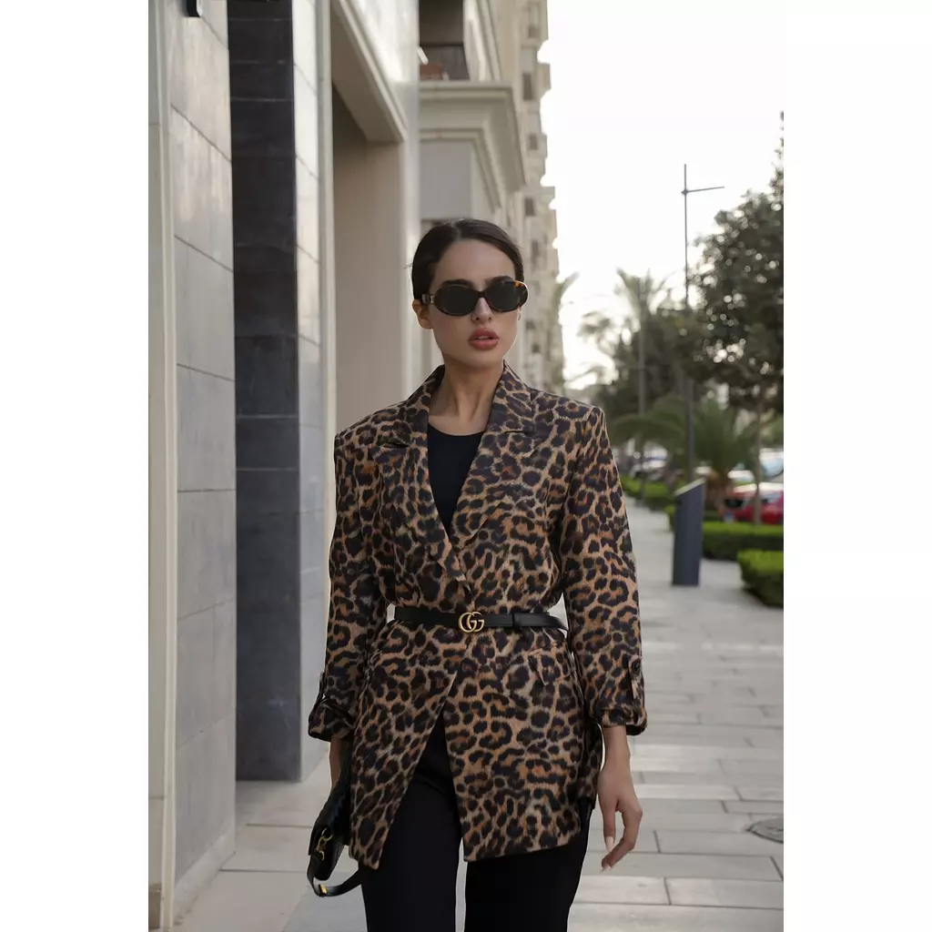 Leopard print blazer