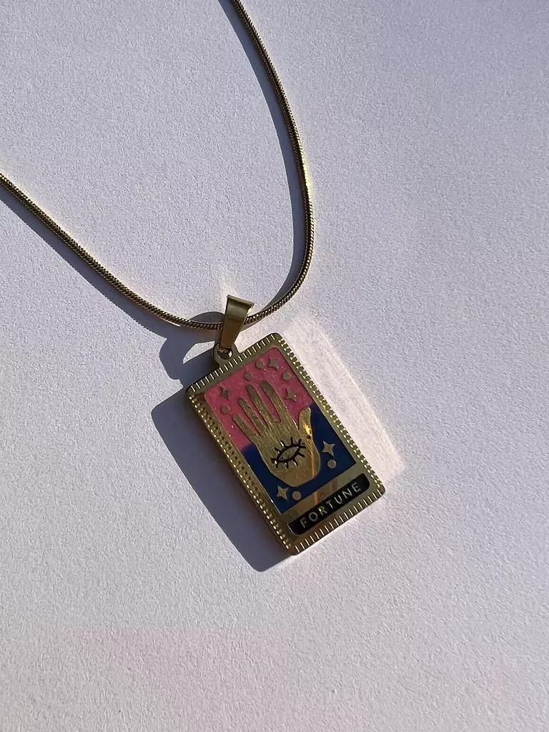 Fortune Teller Necklace - Blue/Pink