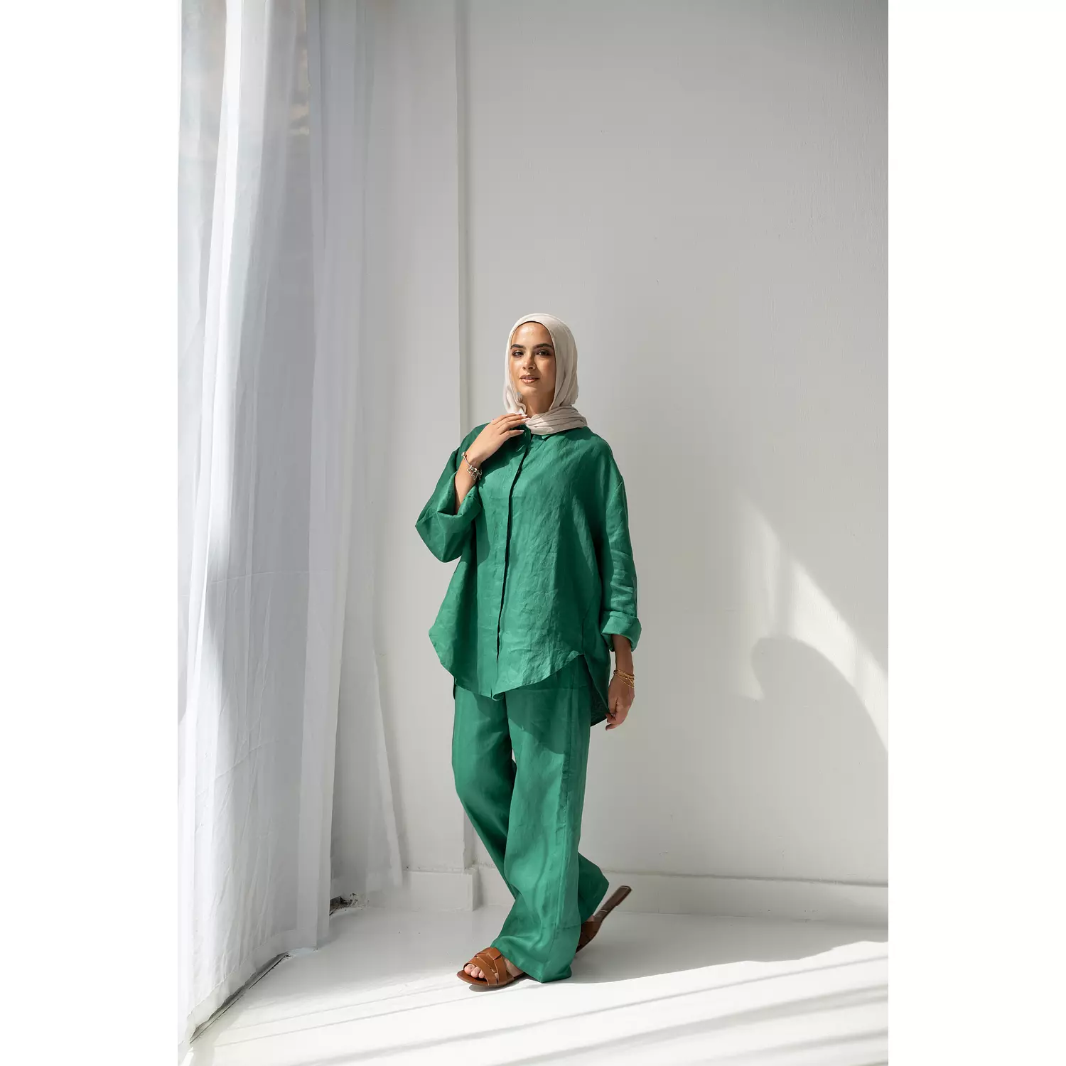 Green linen set -2nd-img