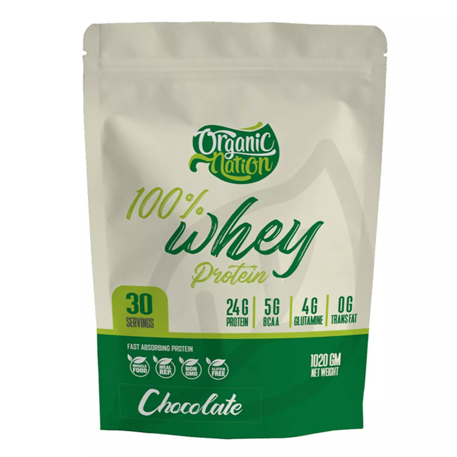 Organic Nation 100% Whey Protein-30Serv.-1020g-Chocolate 0