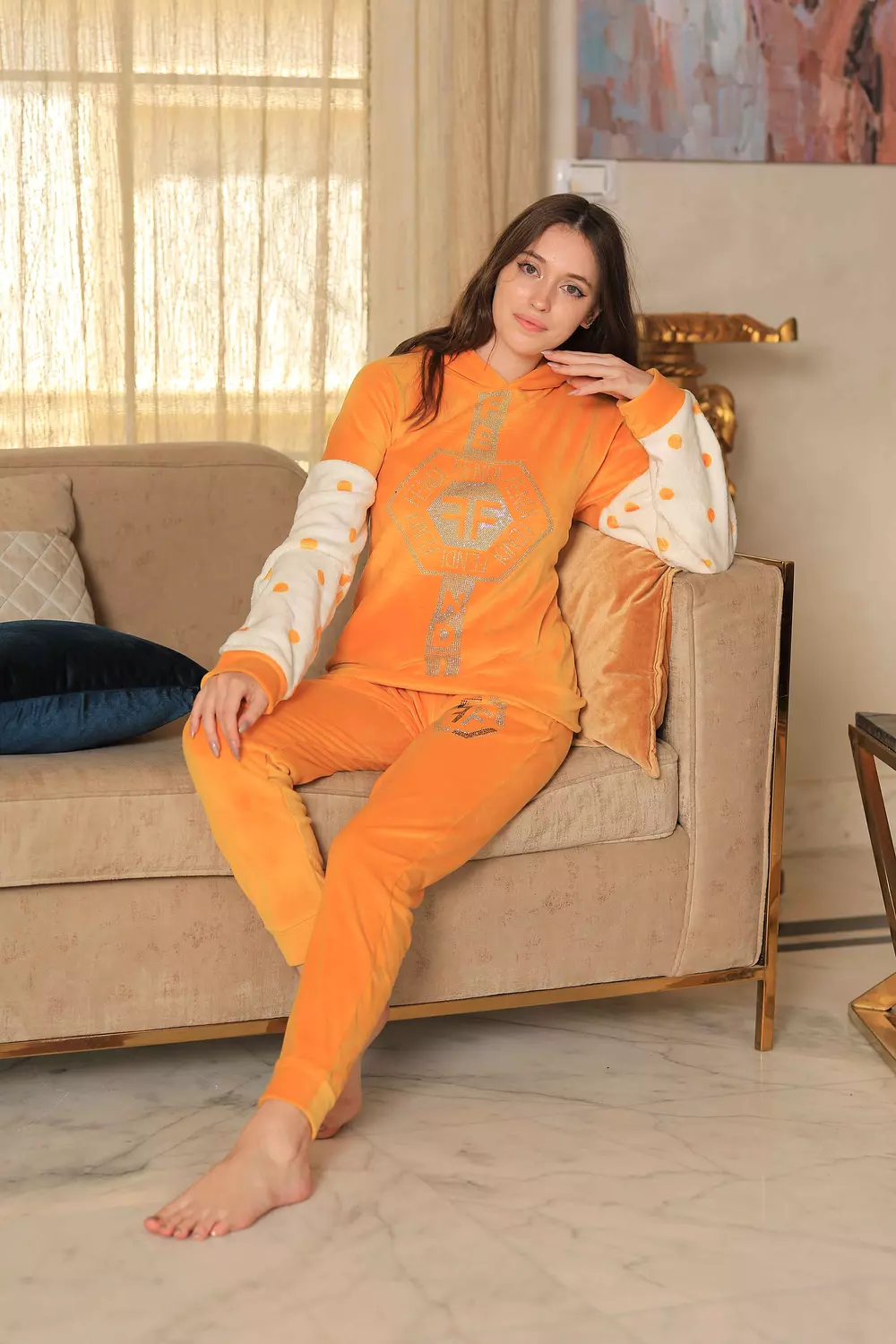 Dark orange sports pajamas hover image