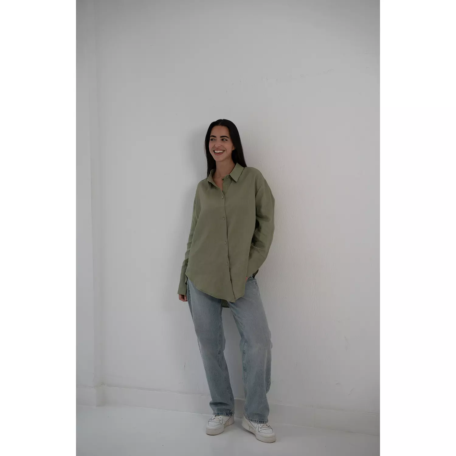 Olive linen shirt 3