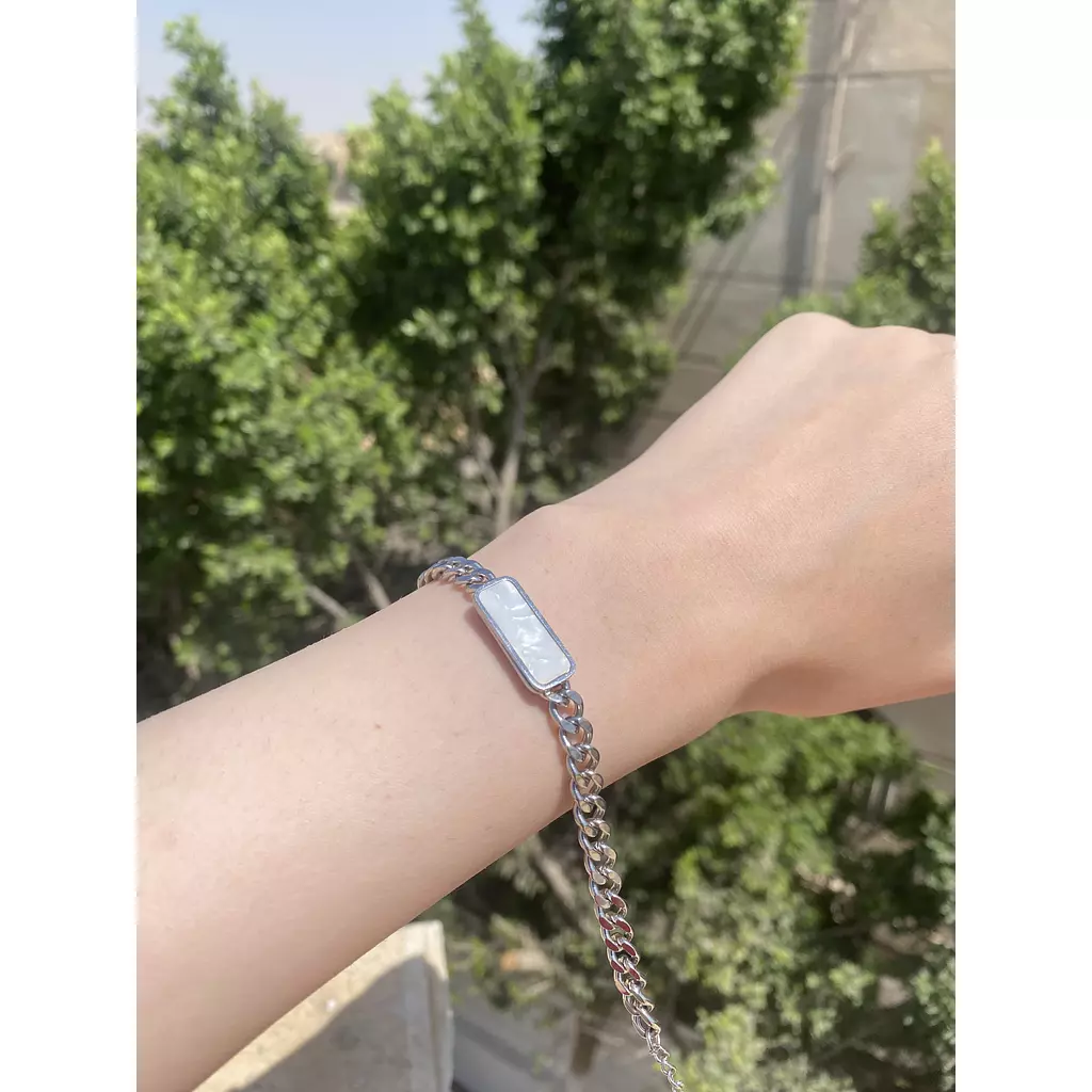 Stone silver bracelet 