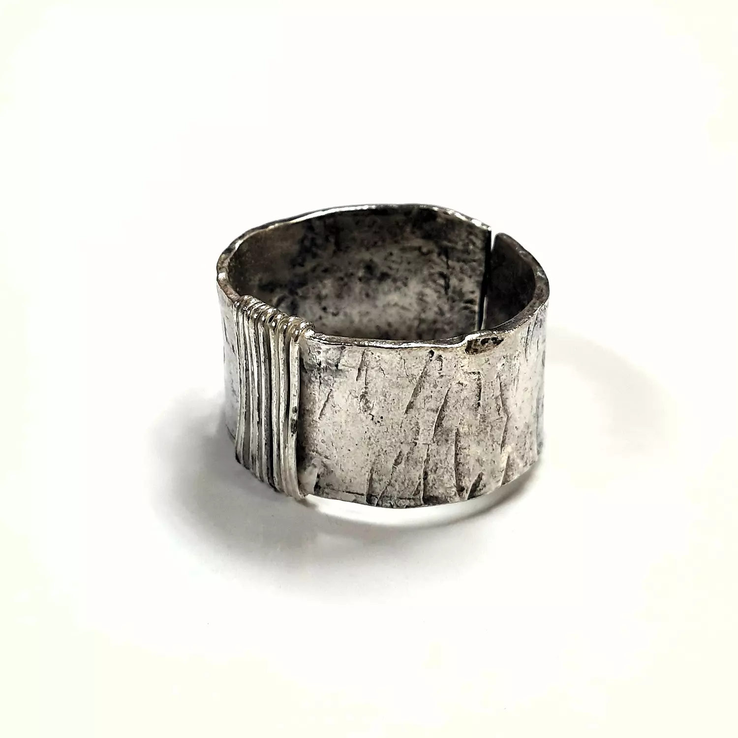 Textured silver ring 2