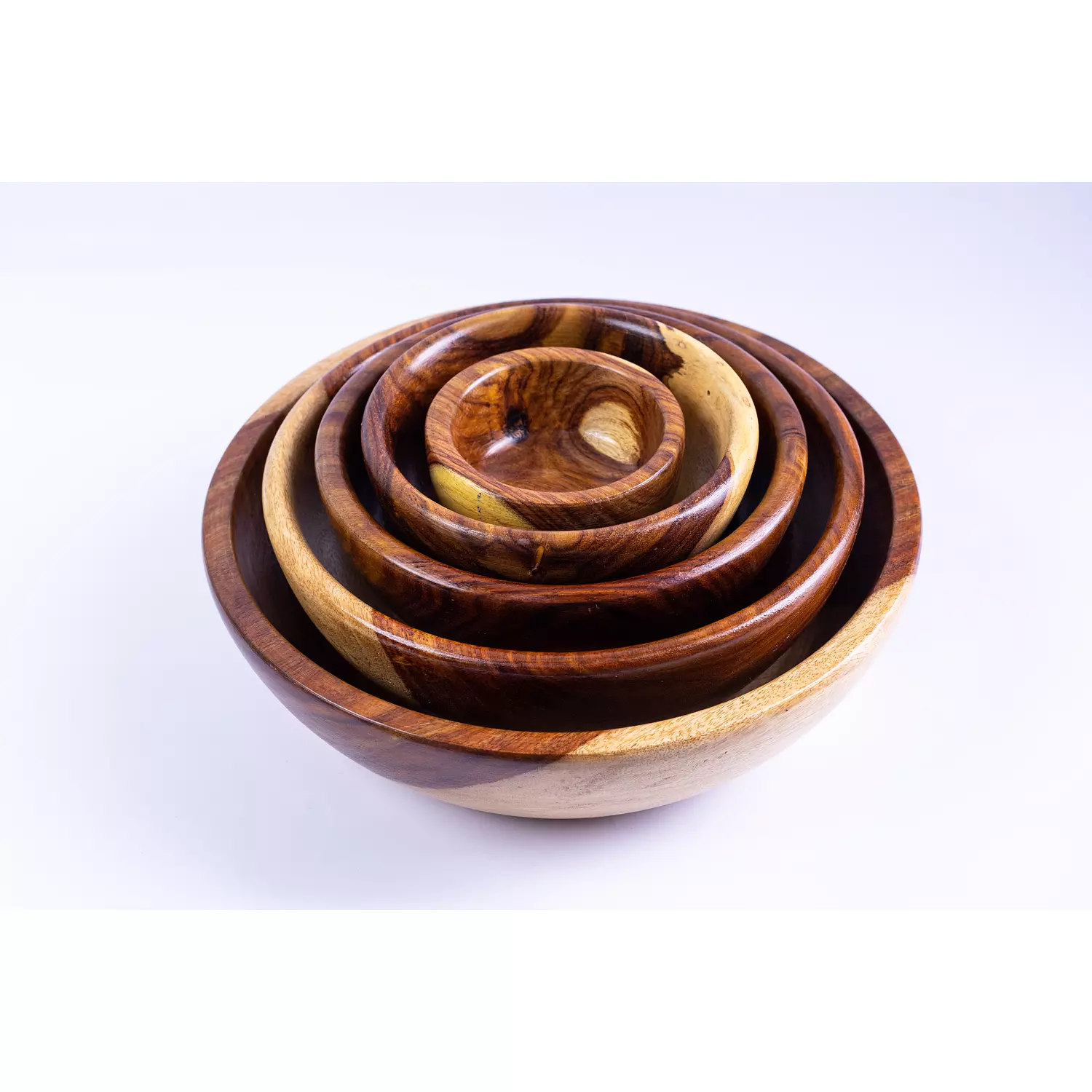 round wooden bowls set hover image