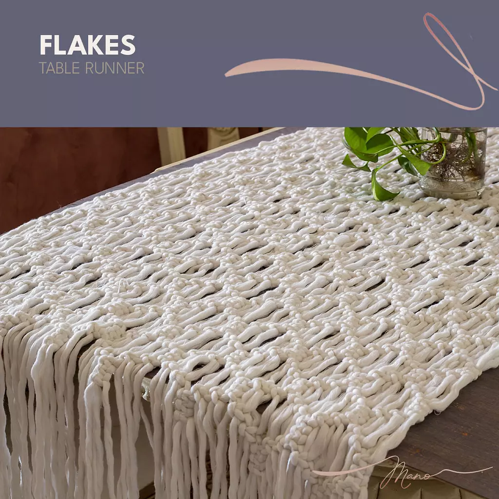 Cotton Macrame Flakes Runner