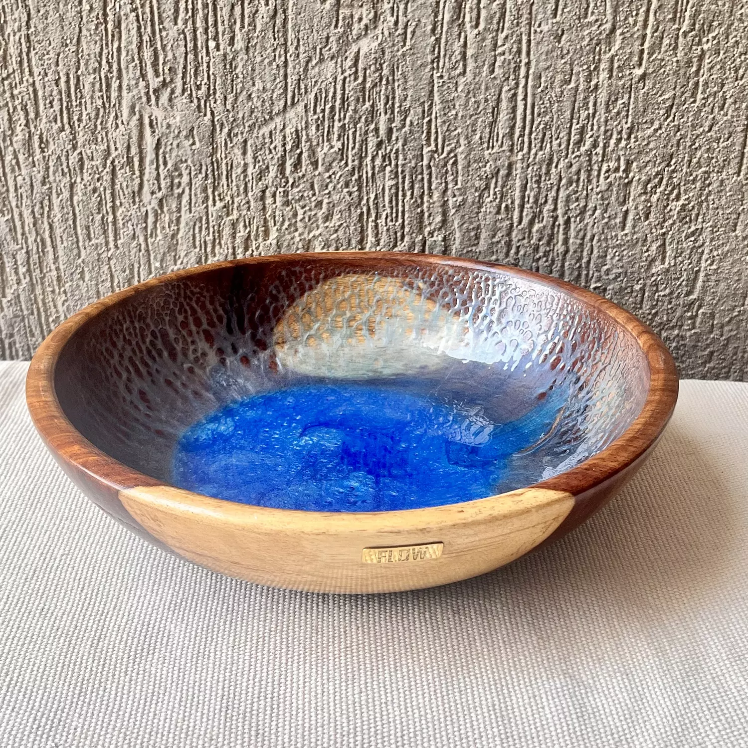 Blue Wood Bowl 3