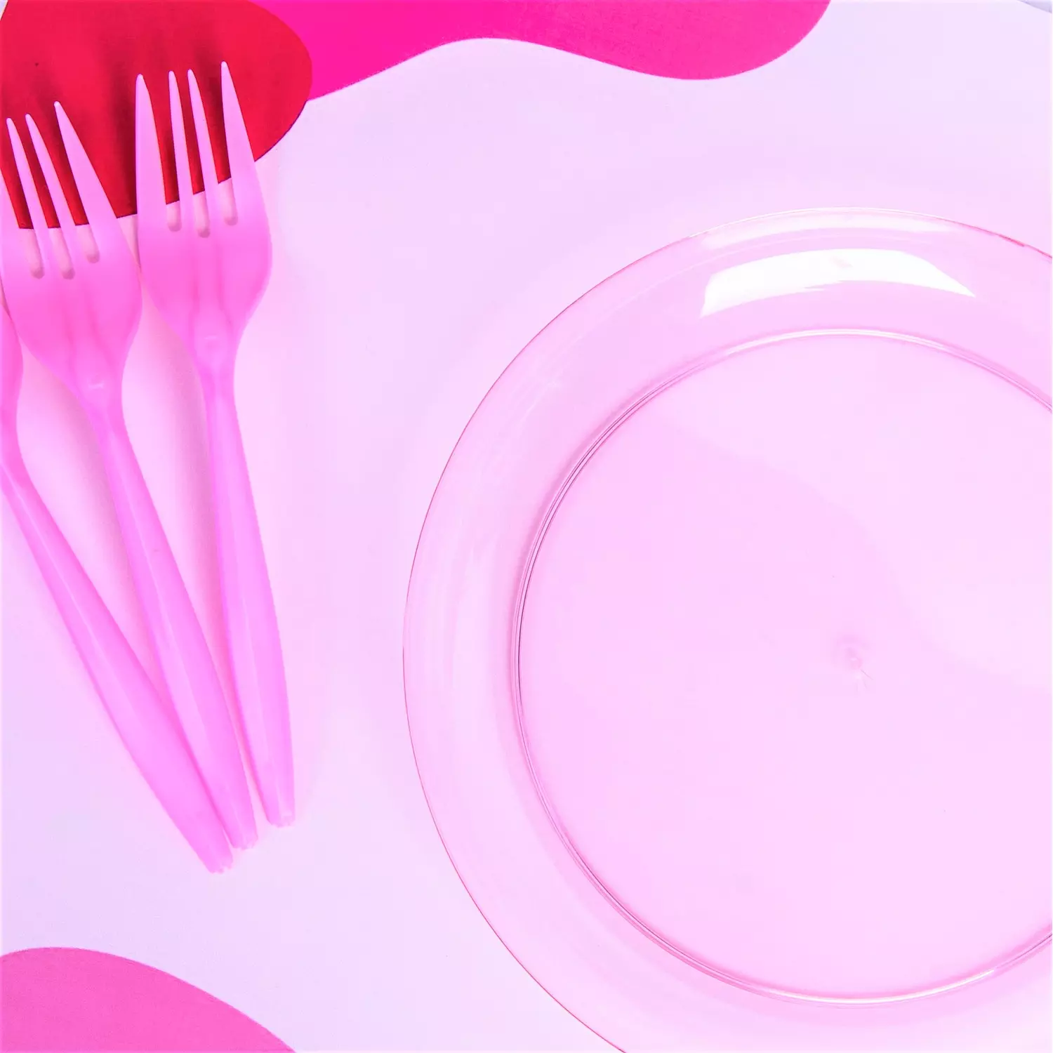 Pink Plastic Forks 4