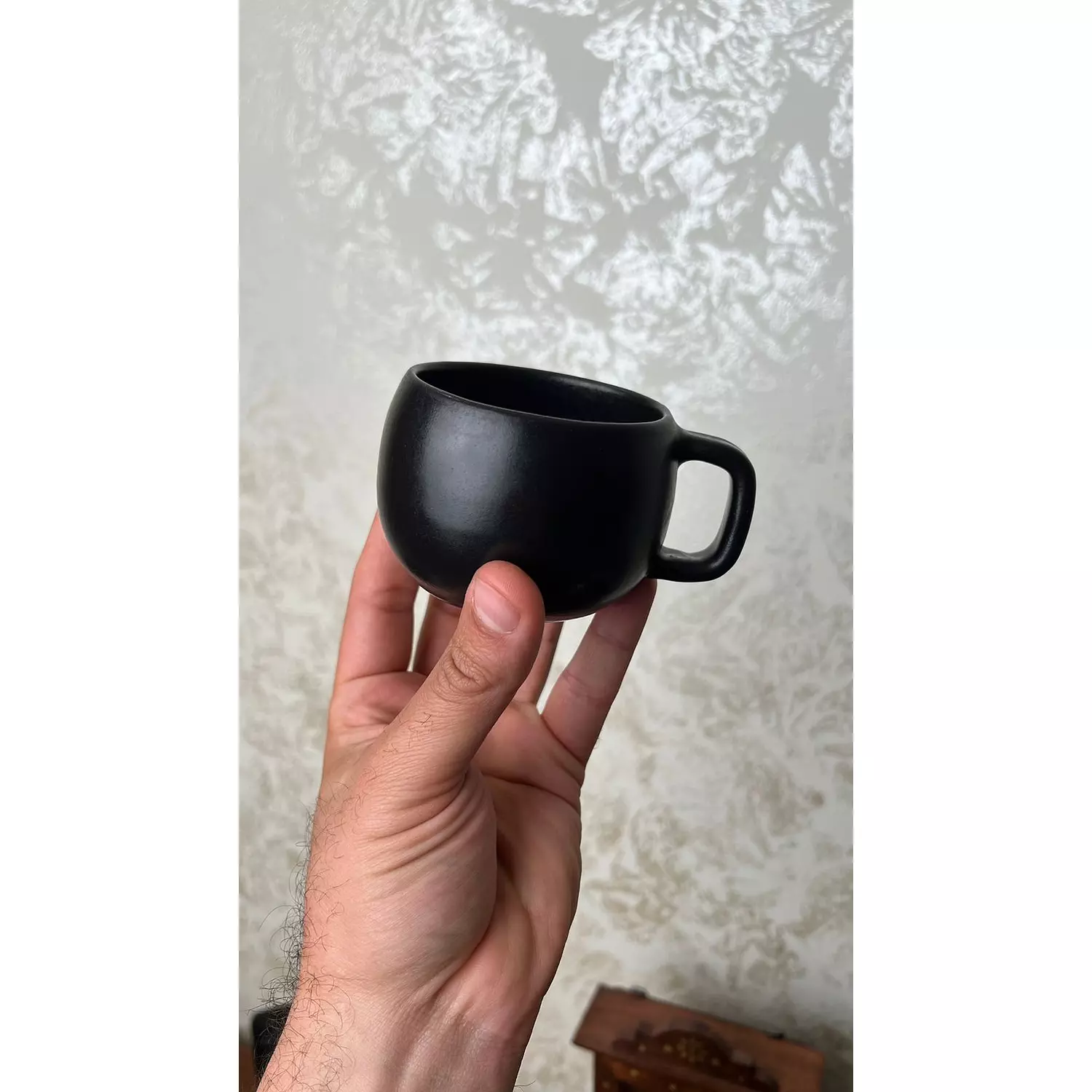 مج فخار اسود صغير عالي الجودة مناسب للقهوة الاسبريسو-2nd-img