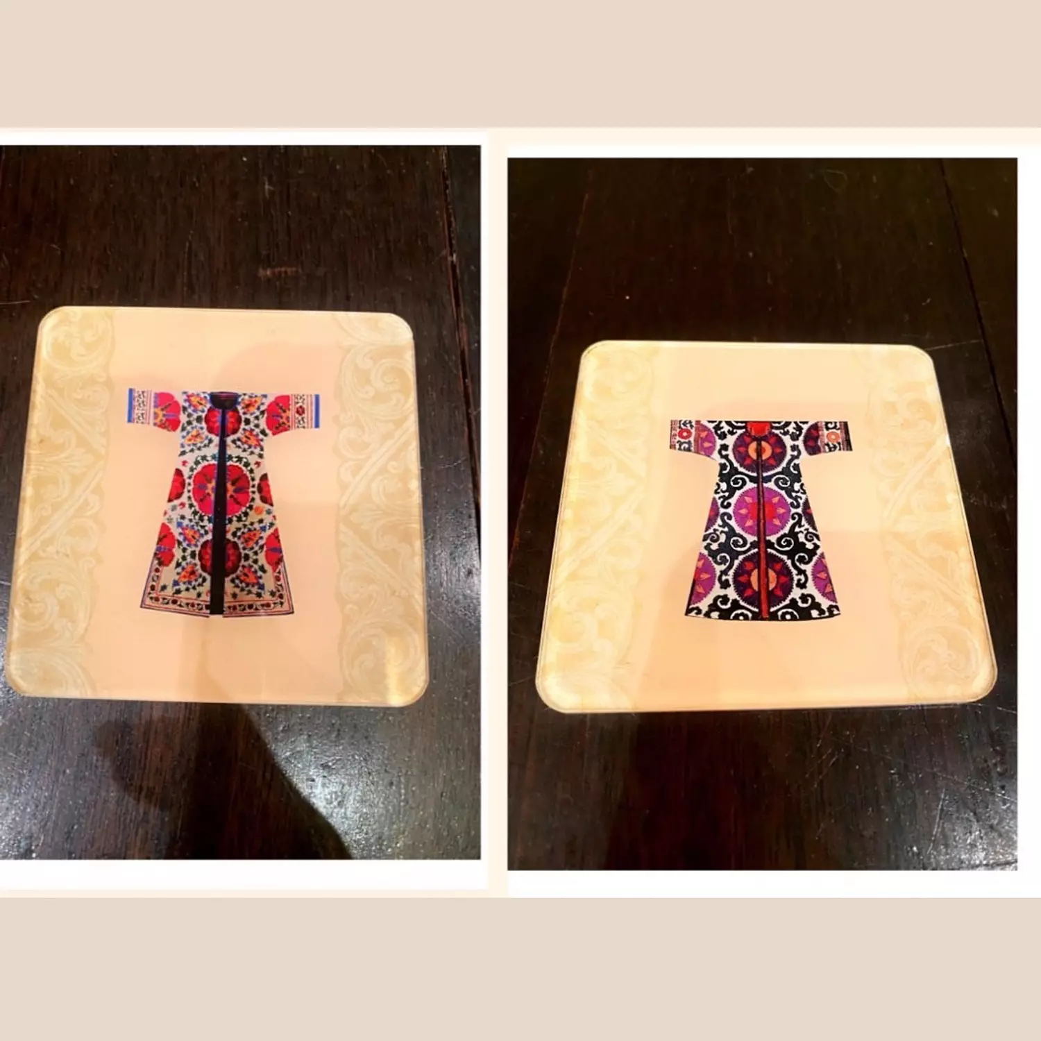 The Purple or Red Kaftan Coaster Beige Background 4