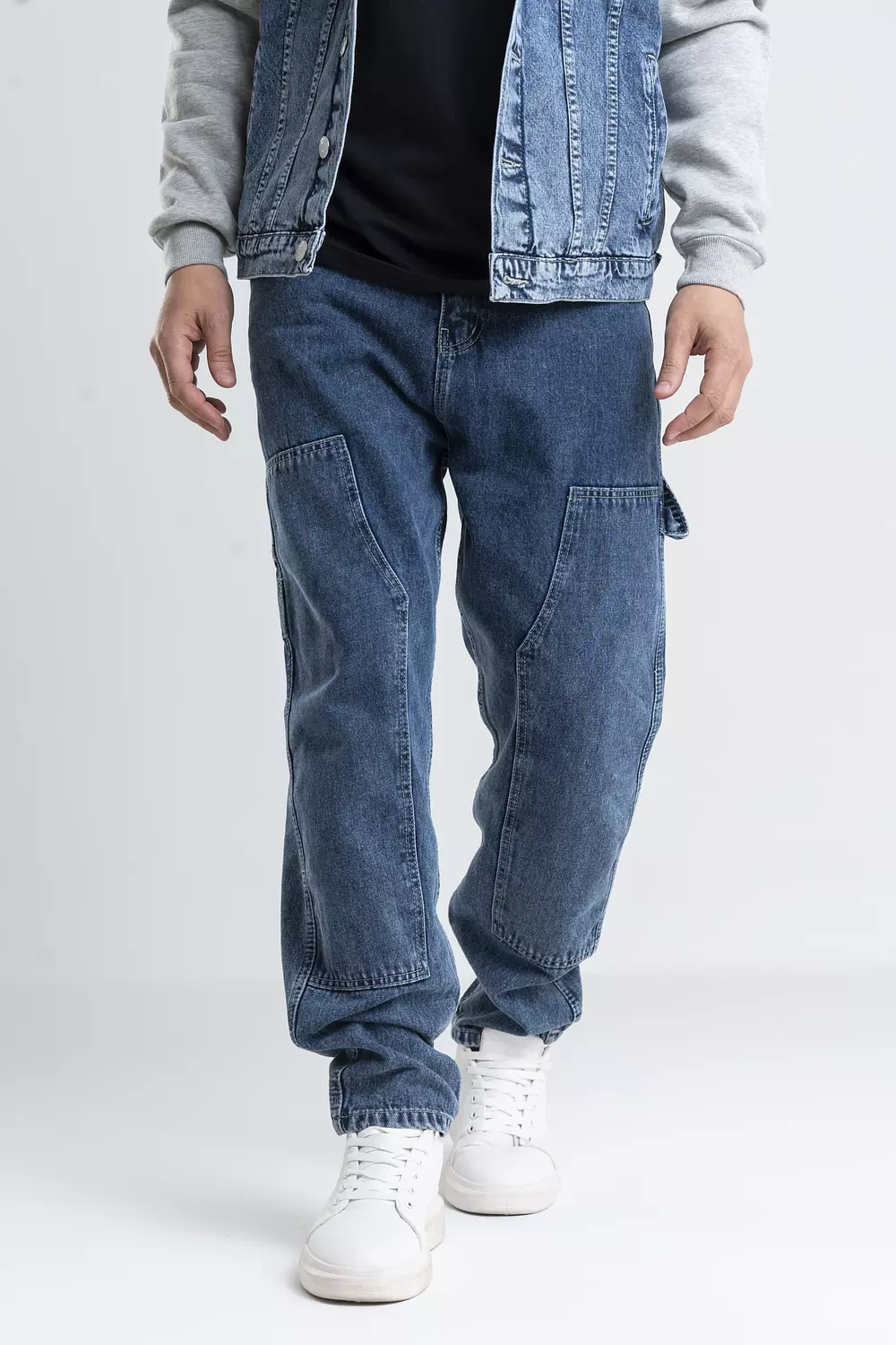 Blue Denim Jeans Wide Leg hover image