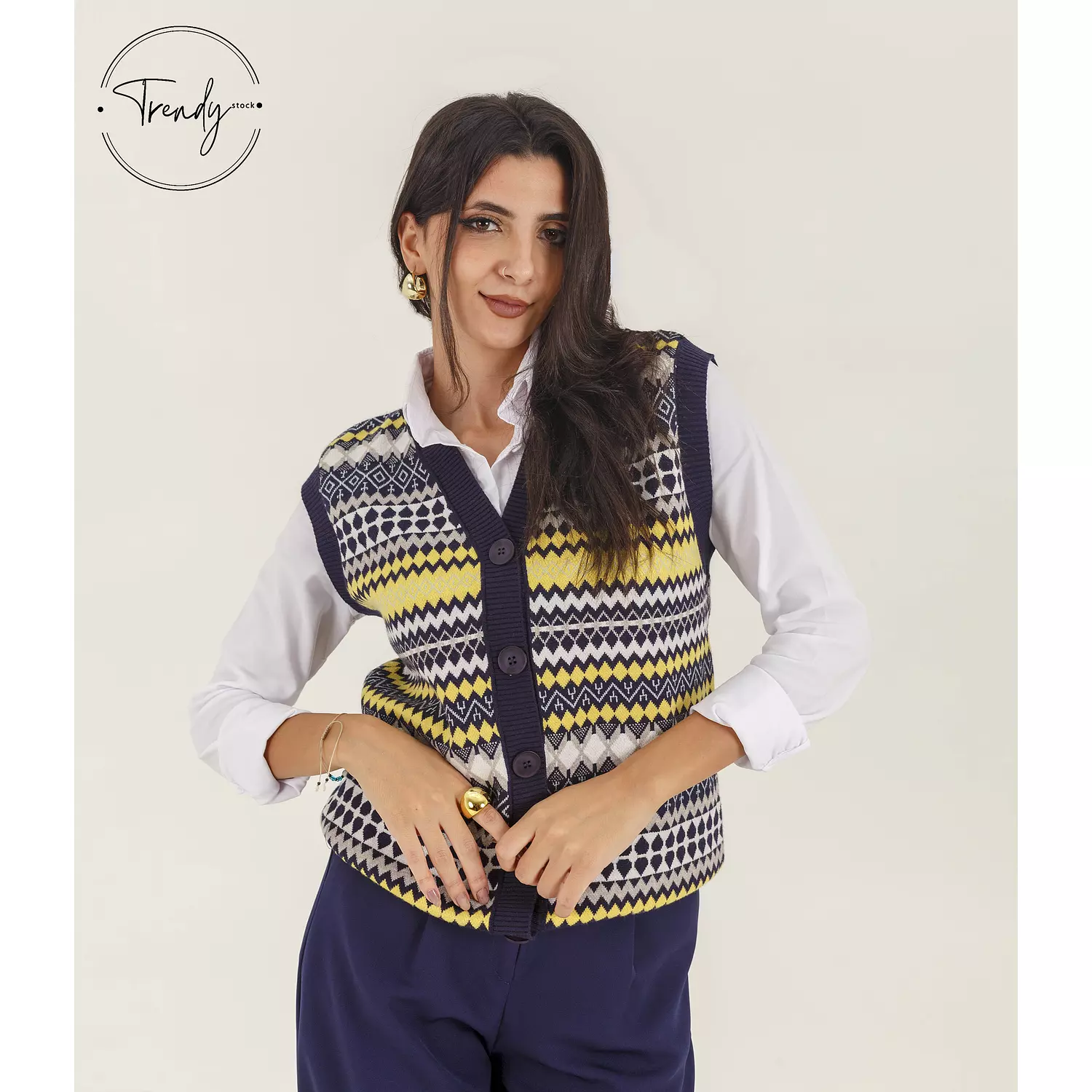 Knitted Sleeveless Vest hover image