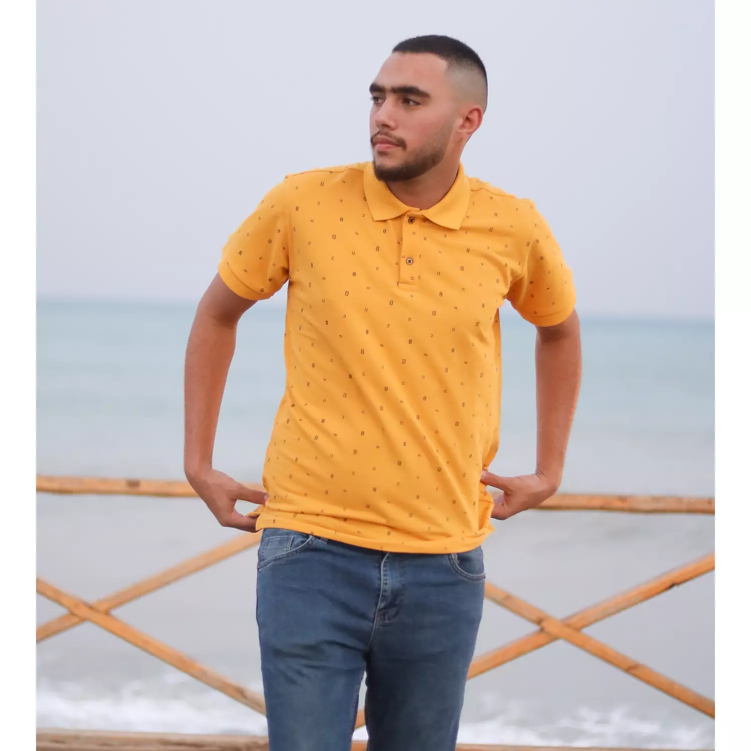 POLO TSHIRT - Yellow (AB Printed) 1