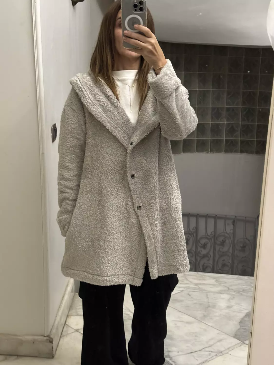 Light grey clearance teddy bear coat