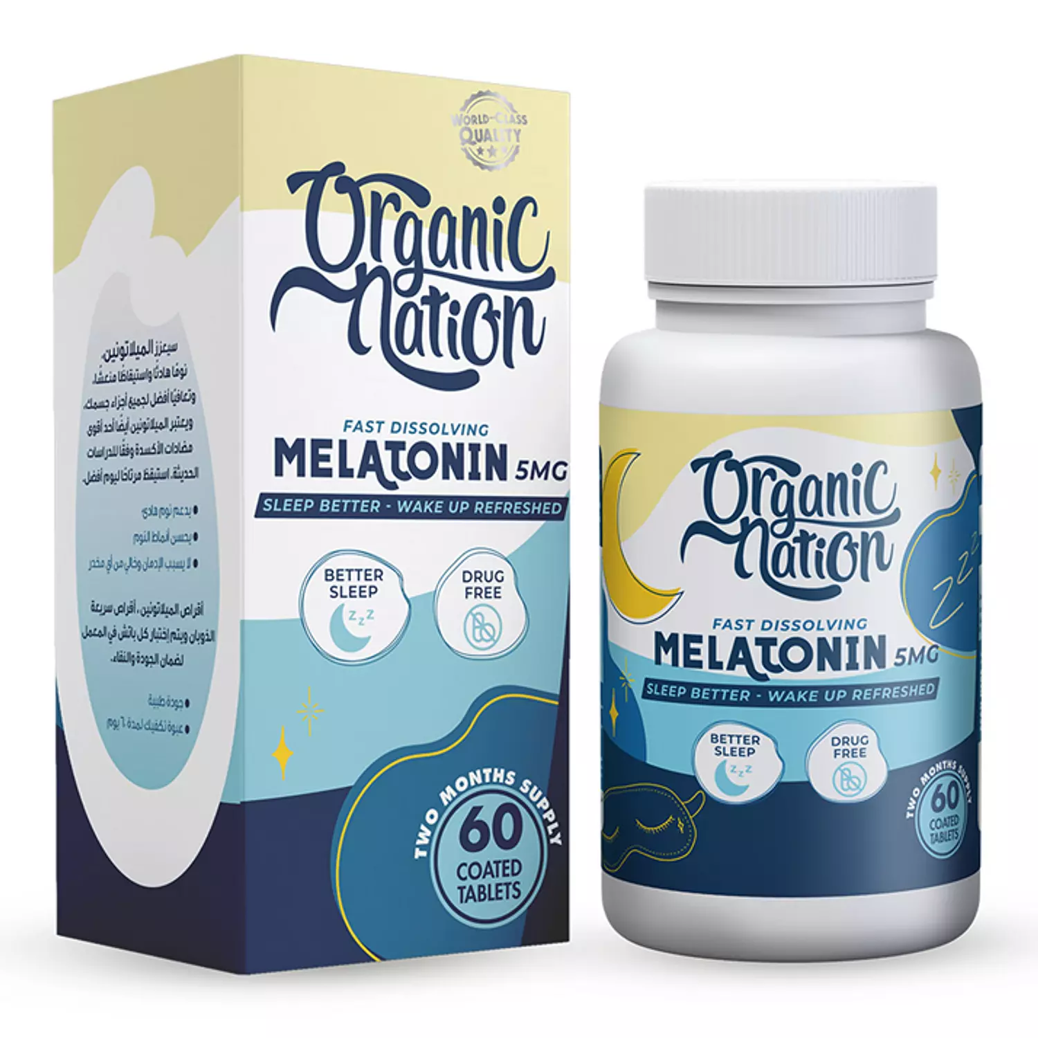 Organic Nation Melatonin 5mg-60Serv.-60Coated Tablets hover image