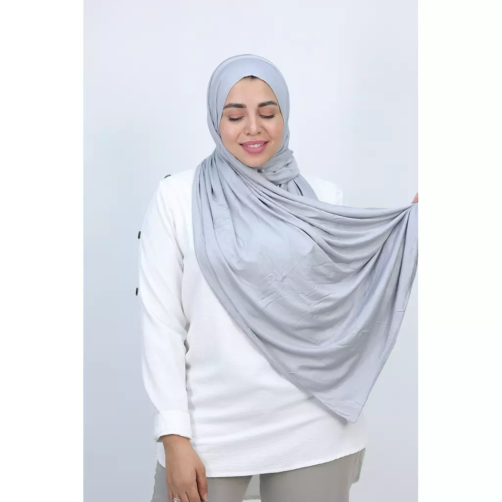 Jada Cotton Lycra Gel Hijab - Light Grey