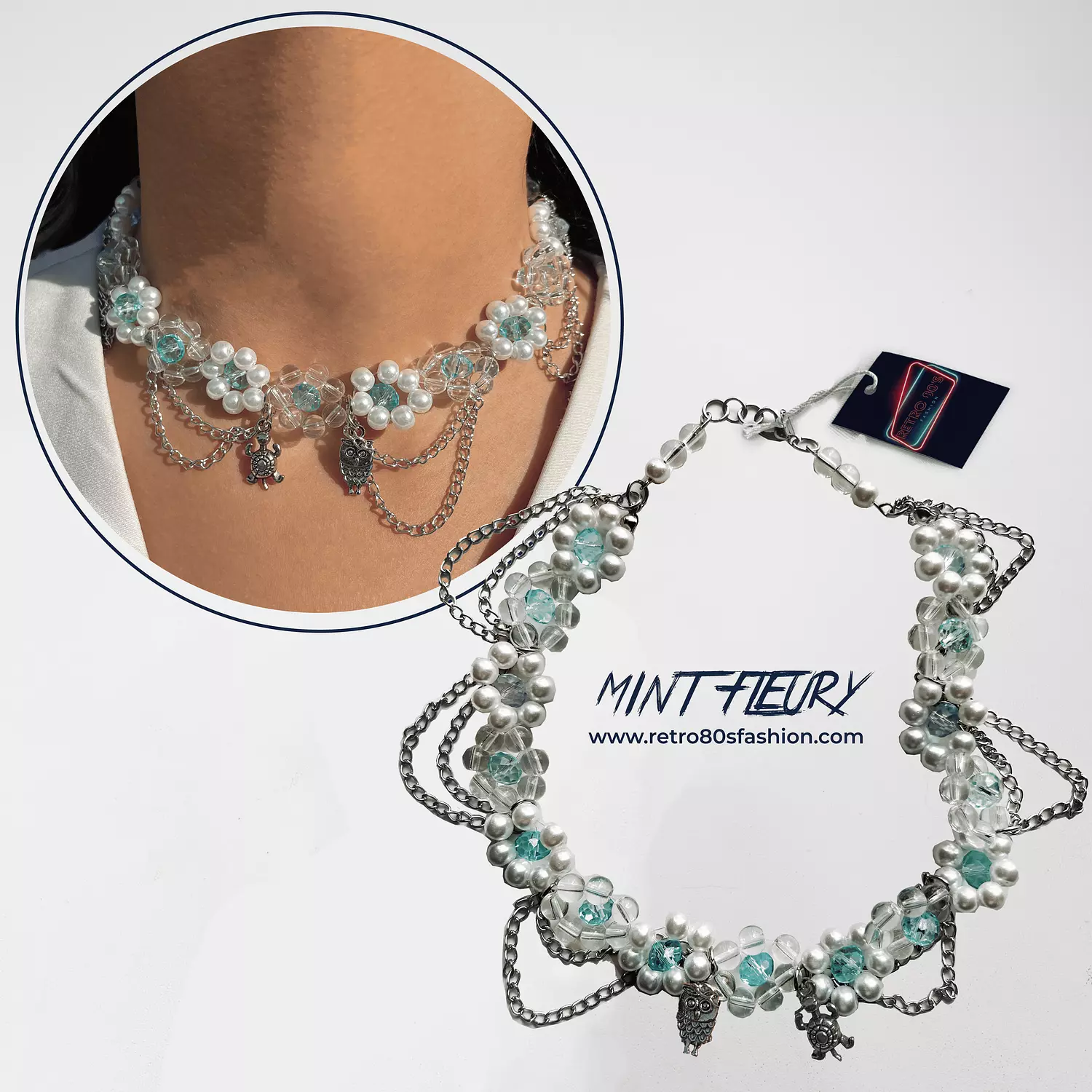 Mint fleury necklace hover image