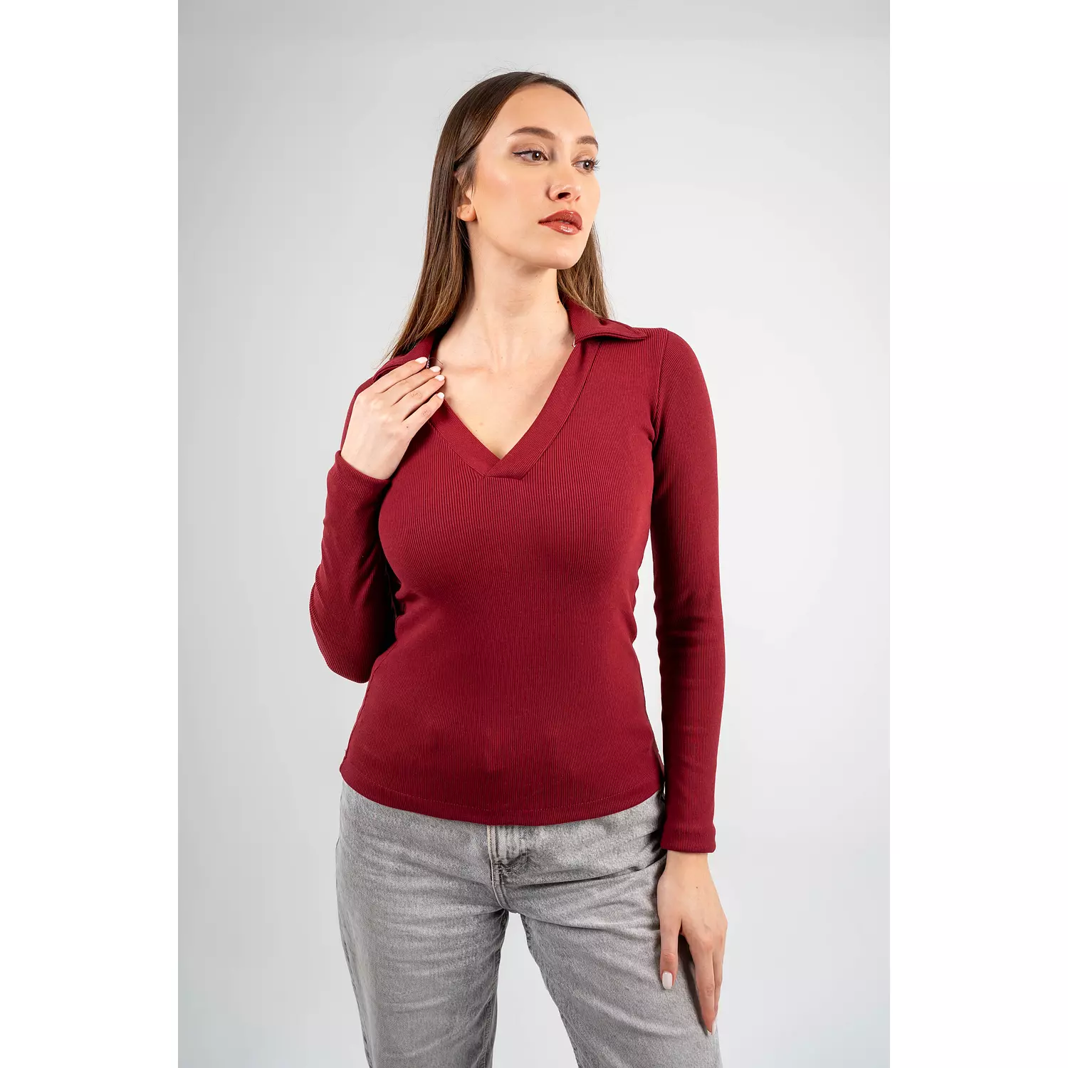 V-Neck Ribbed Top  6