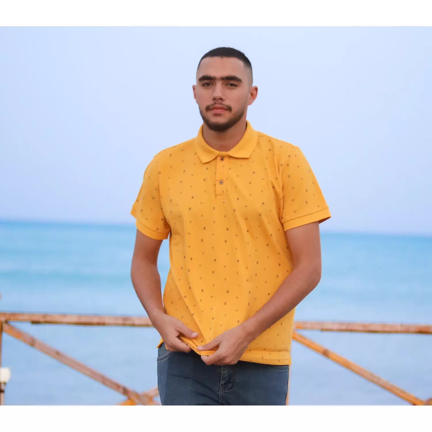 POLO TSHIRT - Yellow (AB Printed) hover image