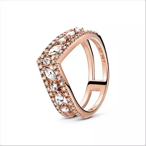 Wishbone PANDORA Rose ring with clear cubic zirconia | Pandora Egypt