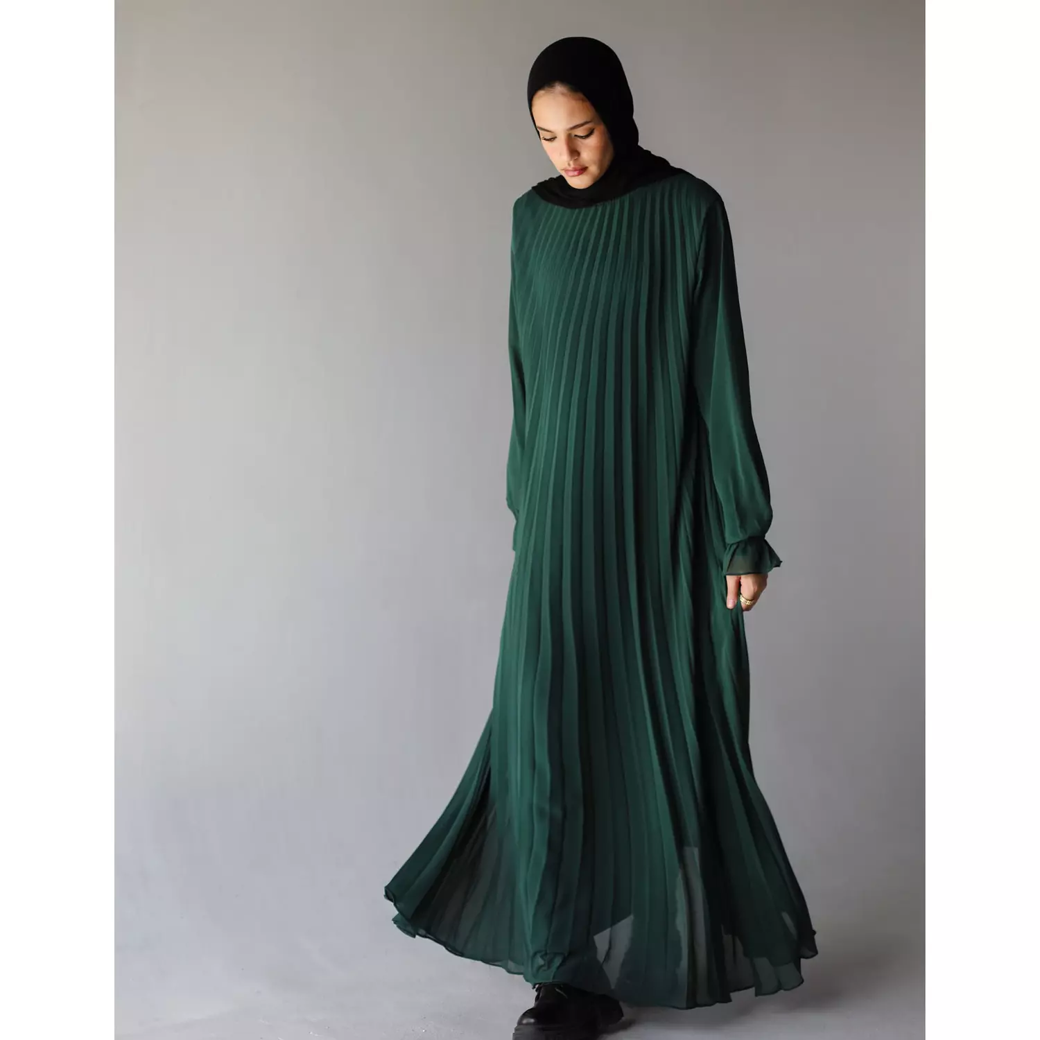 Green Cloach Pleataed Dress 1