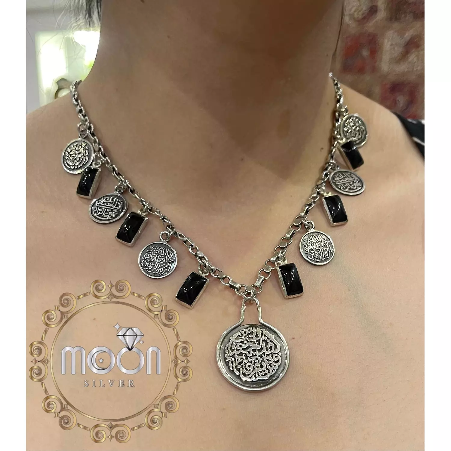 Black agate necklace  hover image