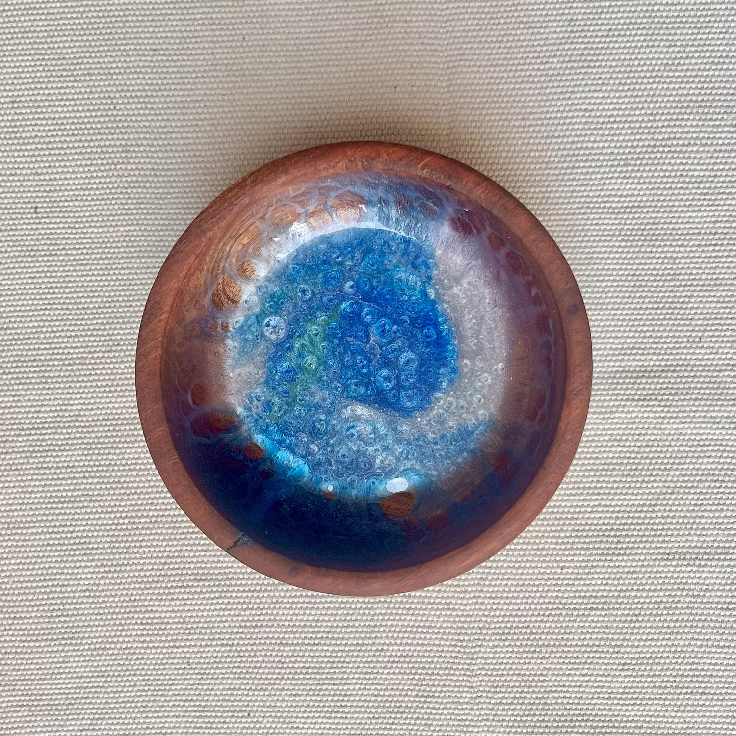 Blue| Green Wood Bowl 5