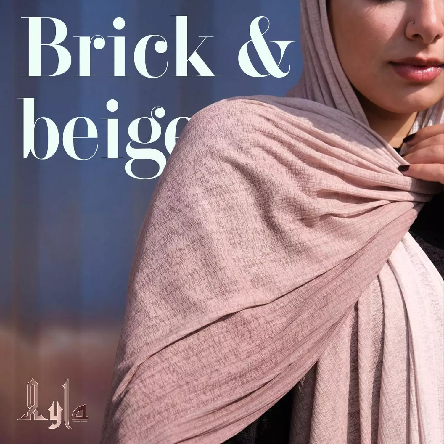 Brick & Beige Kuwaiti Scarf 1