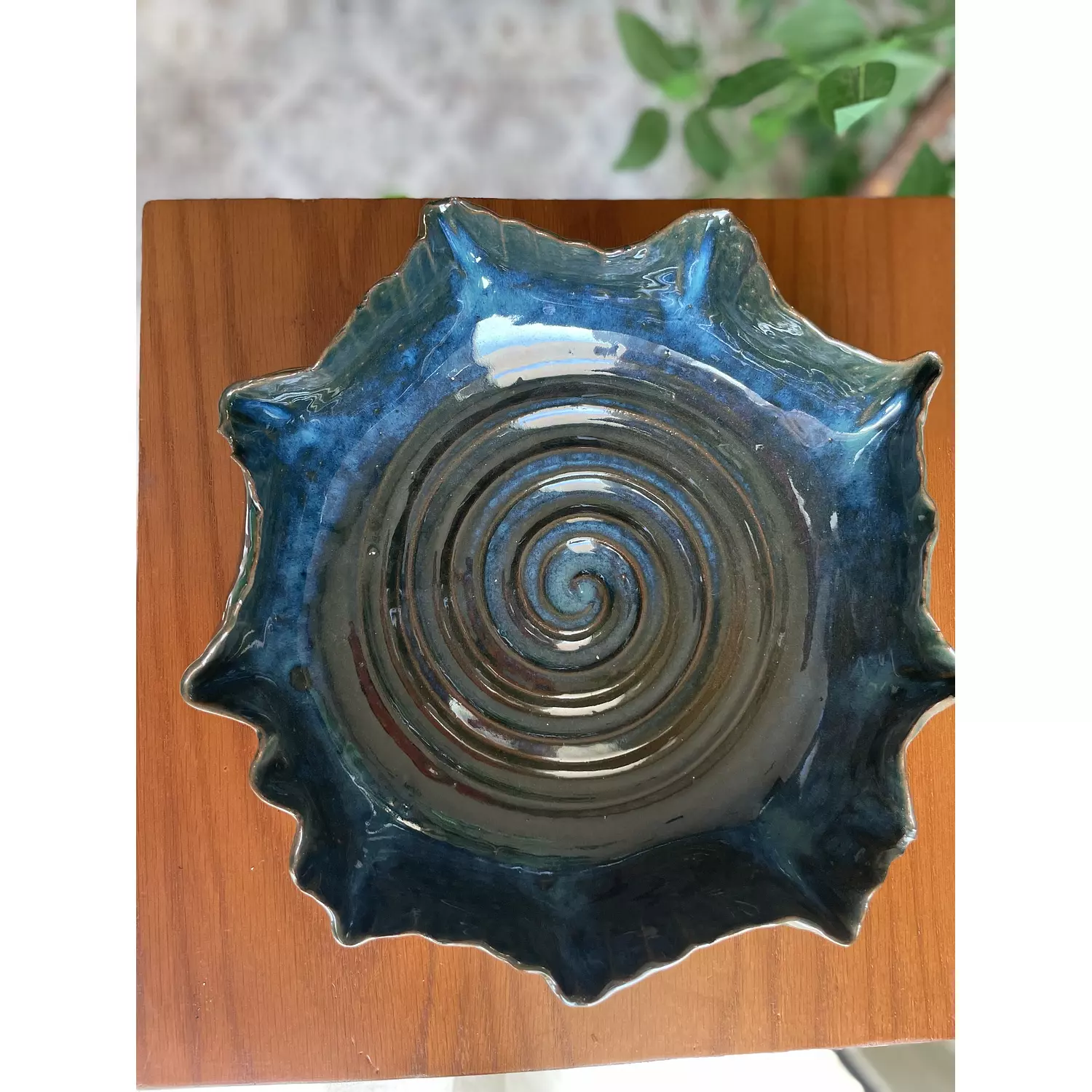 Deep green/blue ripple bowl 2