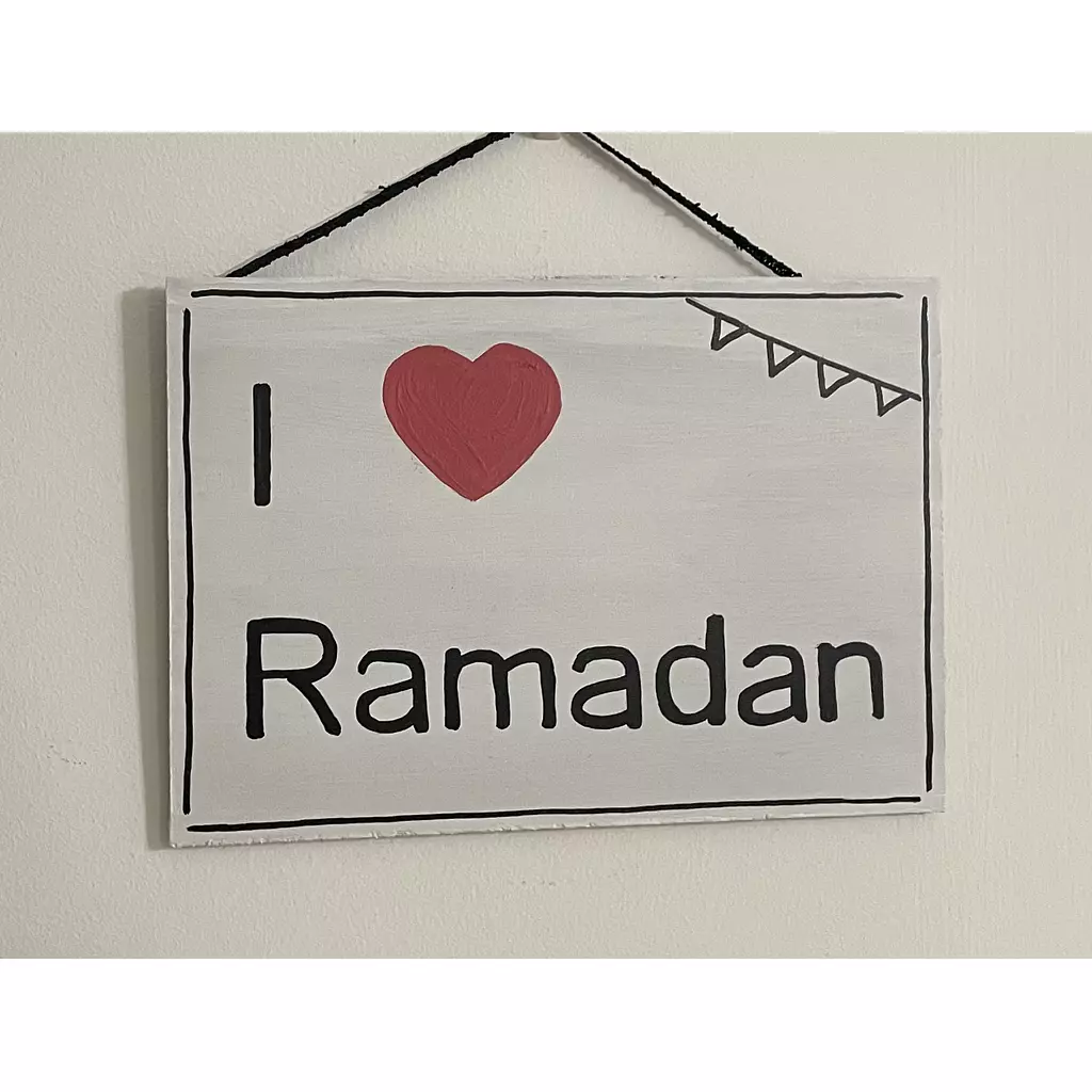 i love ramadan wooden sign 20 cm*14cm 