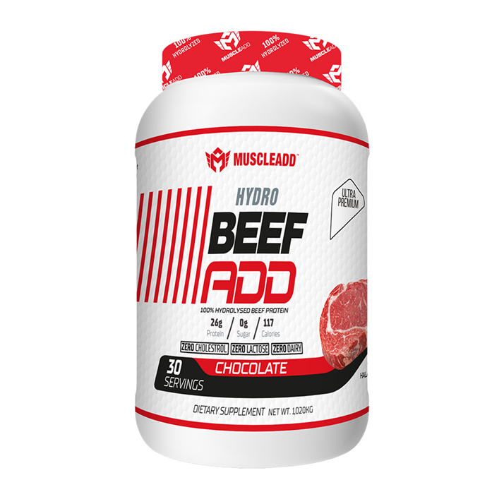 Muscle Add Hydro Beef Add 100% Hydrolysed Beef Protein-30Serv.-1020Kg.-Chocolate