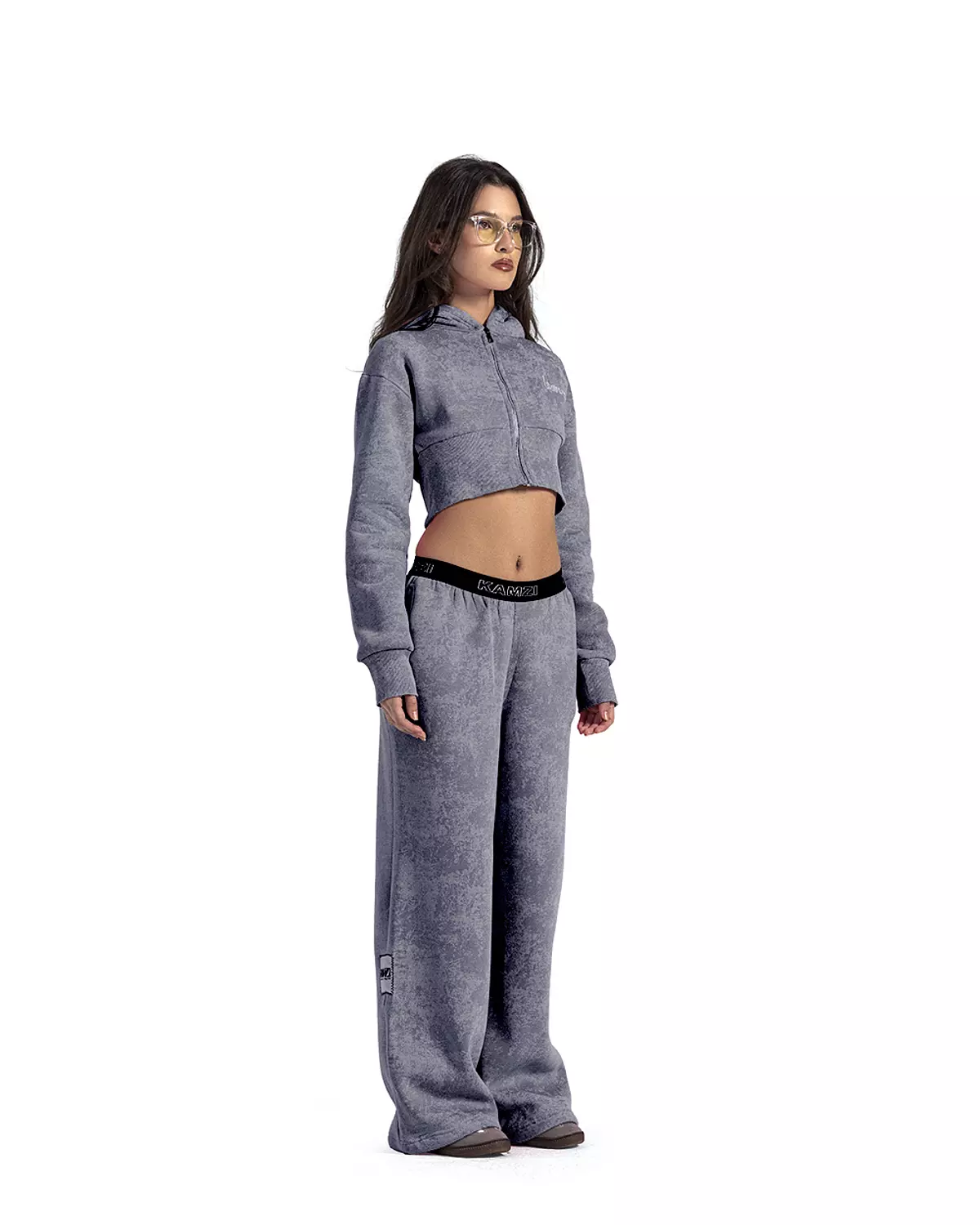  Cool Grey Tie Dye Cropped Jacket hover image