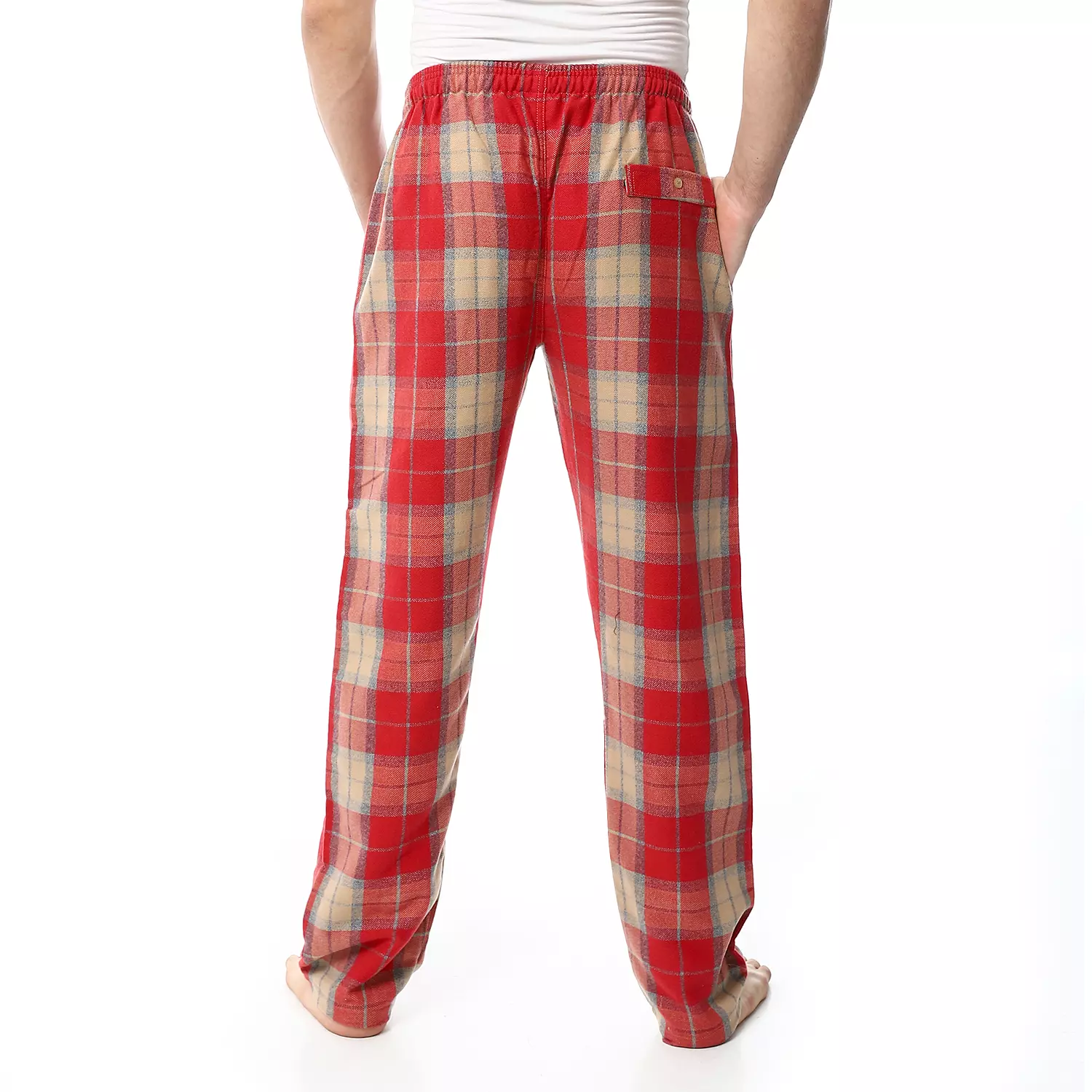 Shorto Winter Check Pants - Beige * Red - 4045 - 03 3