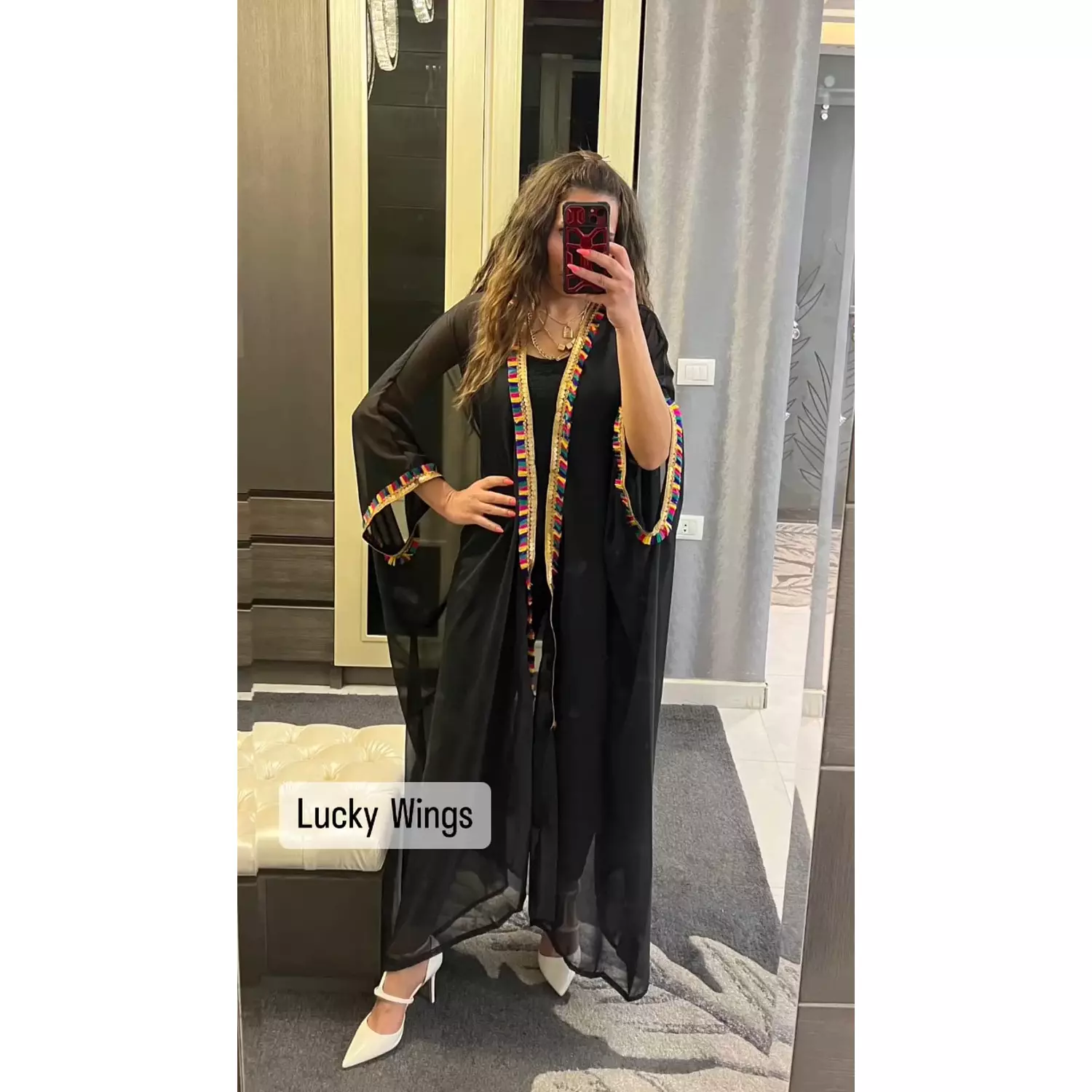 BLACK CHIFFON CARDIGAN hover image